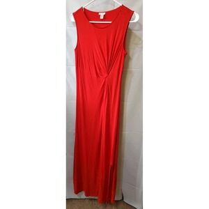 Spense Maxi Dress Long Twist Size M Viscose Lined Stretch Knit Short-Sleeve